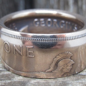 Coin Ring - Britannique - 1940 - One Penny - Bronze - Taille 9 Inv 0178