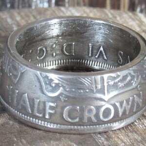 Coin Ring - British - 1948 Half Crown - Copper-Nickel - Size 9.5  Inv 0102