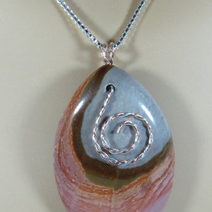 Picasso Jasper Natural Stone Pendant Necklace   Inv A081