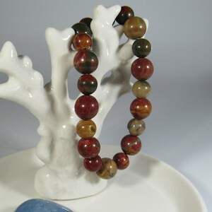 Natural Picasso Jasper Stone Beaded Stretchy 7&quot; Bracelet   Inv A166