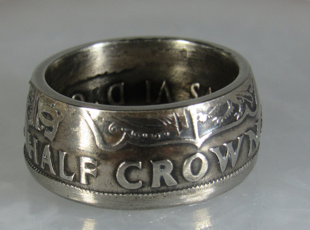 Coin Ring - British - 1951 - Half Crown - Size 8 Inv 0058 - Etsy