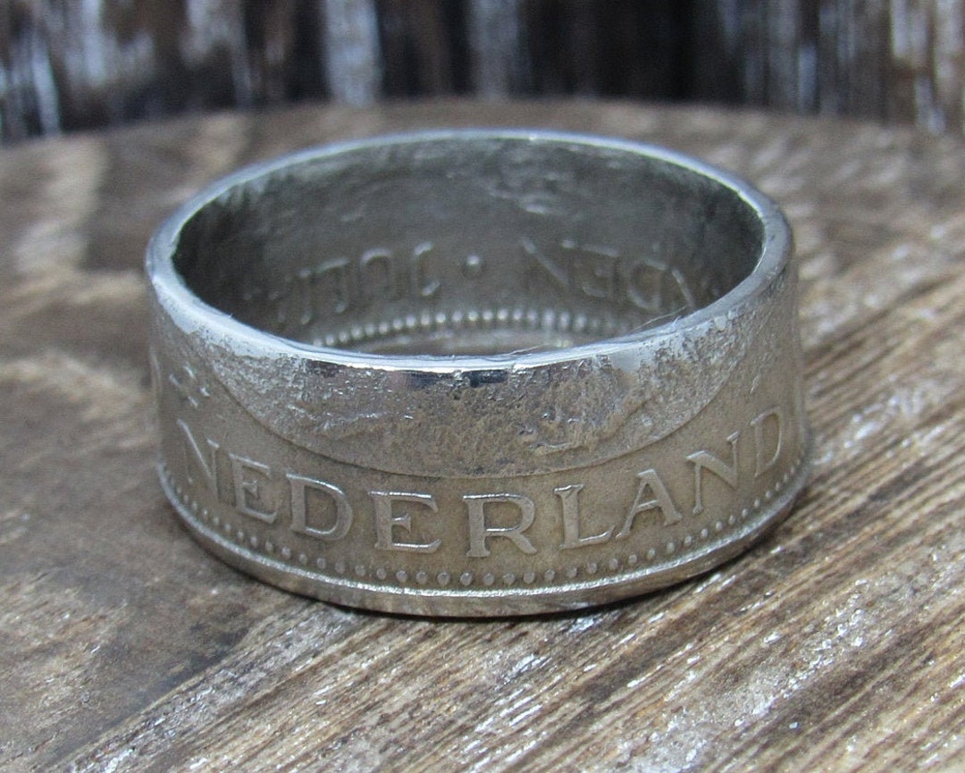 Coin Ring Netherlands 1980 1 Gulden Nickel Size 5.5 - Etsy