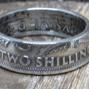 Coin Ring - British - 1948 - Two Shillings - Copper/Nickel - Size 12  Inv 0024
