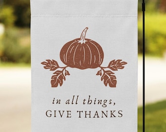 Bandera de jardín con calabaza de Acción de Gracias / Decoración cristiana de otoño