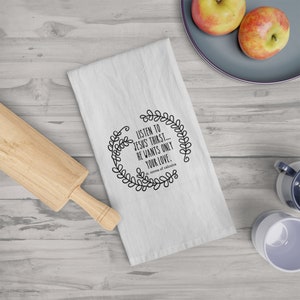Tea Towel with Quote – ‘Jesus Thirsts for Your Love’ – Christian Kitchen Decor – Religious Gift for Her