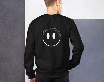 Jesus liebt dich Sweatshirt mit Rundhalsausschnitt | Trendige christliche Kleidung