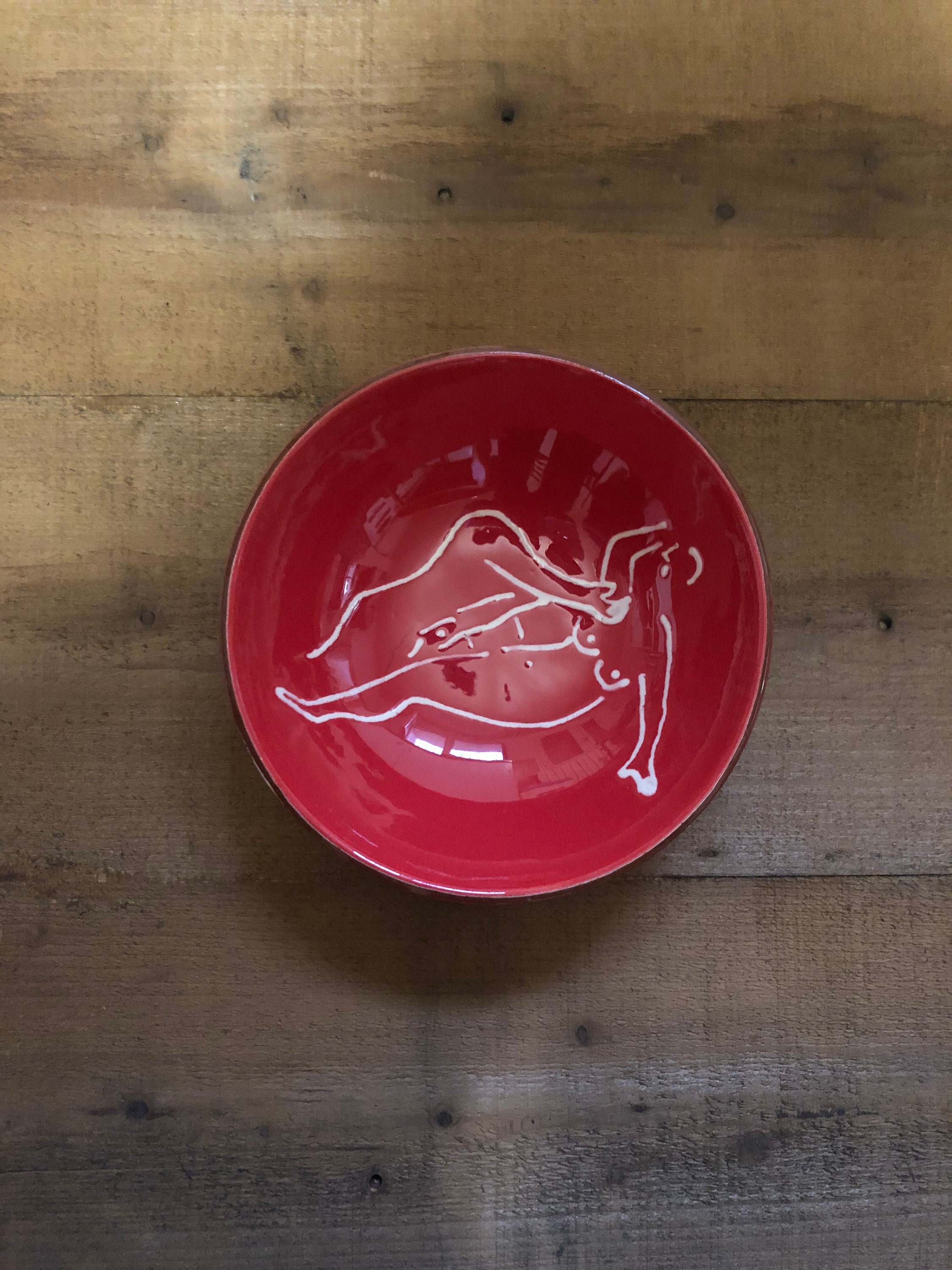 Assiette Creuse Artisanale, A Ta Bouche Rouge