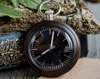 Pocket watch for men, Pocket watch with box, Engraved pocket watch, Chain pocket watch, Battery operated pocket watch, Gunmetal pocket watch