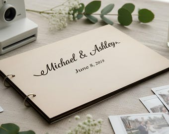 Wedding guest book wood, Wedding guest book personalized, Сustom guest book, Wedding guest book with blank pages,Wedding guest book engraved