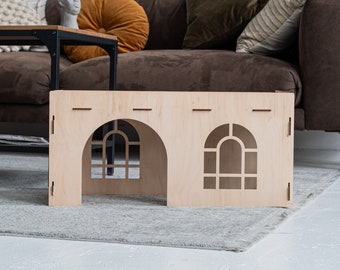 Casa de madera para conejos, Muebles para casas de conejos, Casa de madera para conejos, Castillo para casa de conejos, Escondite de madera para conejos, Castillo pequeño para conejos, Cama para conejos