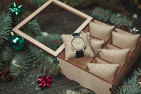 Personalized watch box,wood watch box,Watch box,Mens watch box, watch box for men,Watch case,5th anniversary gift for him,5 year anniversary