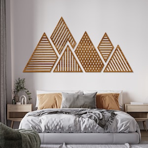 Mountains wood wall art, Mountains wall hanging, Travel wall art, Handmade wall art, Camping wall decor, Mountains wall decor