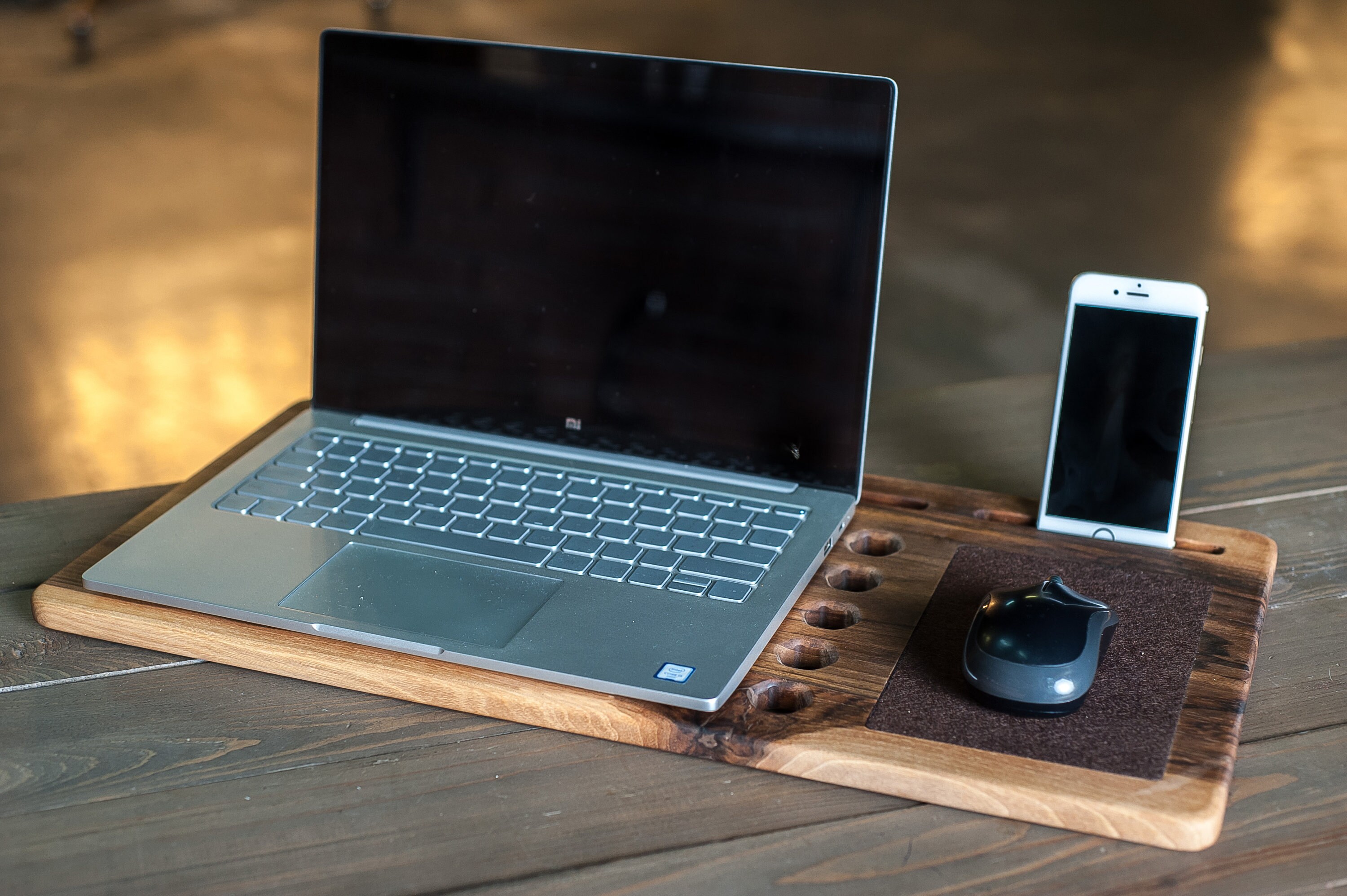 Lap Desk Oak Wood Laptop Stand First Fathers Day Gift From Daughter Son  Wife Mobile Workstation Portable Wooden Computer Tray With Mousepad -   Norway