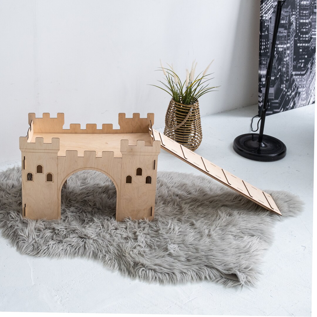 Bunny Castle Wood, Indoor Rabbit House, Guinea Pig Castle, Rabbit House ...