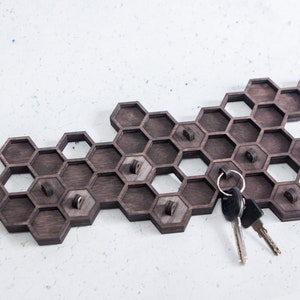 Honeycomb key holder,Key Hooks,Unique Key Holder for Wall,Key Rack,Housewarming Gift,Anniversary Gift,Wedding Gift,Key Hanger,Key Holder image 6