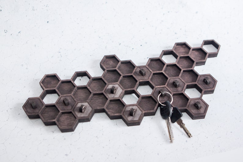 Honeycomb key holder,Key Hooks,Unique Key Holder for Wall,Key Rack,Housewarming Gift,Anniversary Gift,Wedding Gift,Key Hanger,Key Holder image 6