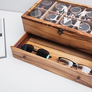Caja de reloj para hombre con cajón, Estuche para reloj para hombre personalizado, Caja de reloj de madera para hombre personalizada, Caja de reloj de madera 8, Caja de reloj para hombre 4