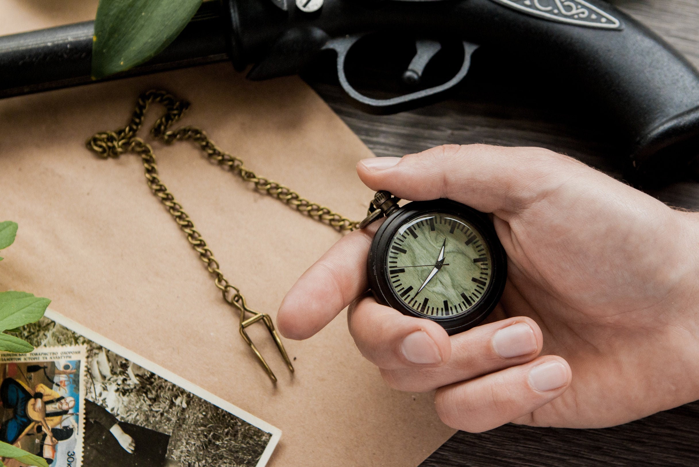 Pocket Watch With Chain wood Pocket Watch engraved Pocket Watch