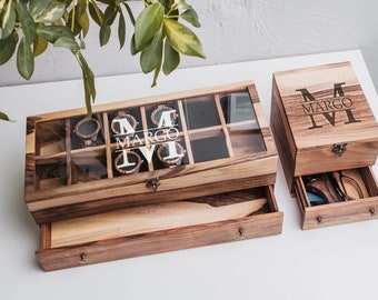 Caja de reloj personalizada, Estuche para reloj 6, Caja de almacenamiento para reloj, Estuche para guardar reloj, Almacenamiento de reloj personalizado, Regalo para hombre personalizado, Regalo para él personalizado