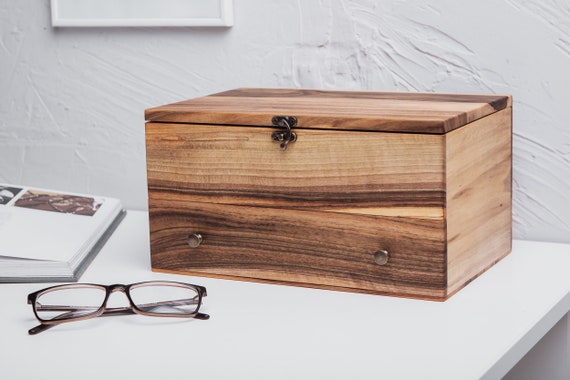 Mens horlogedoos met lade horlogedoos voor mannen gepersonaliseerd aangepaste houten doos met deksel horlogedoos hout horloge geval hout gepersonaliseerd Etsy Belgie
