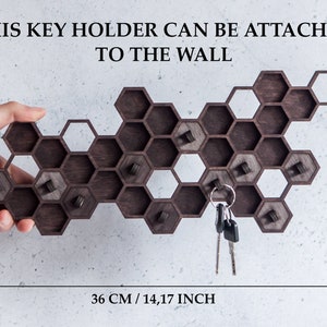 Honeycomb key holder,Key Hooks,Unique Key Holder for Wall,Key Rack,Housewarming Gift,Anniversary Gift,Wedding Gift,Key Hanger,Key Holder image 3