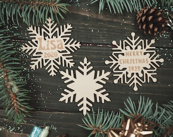 Personalized Christmas Ornaments,Name Snowflake,Personalized name Ornaments,Wood Christmas Decoration,Custom ornament,Snowflake ornament