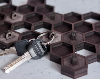 Honeycomb decor,New Home Gift,Key holder for wall,Key holder,Wall key holder, Entryway key holder,Wall organizer,Key organizer,Key rack
