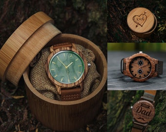 Wood watch engraved mens, Fathers day gift wood, fathers day gift from daughter, Personalized gifts for fathers day, Watch for husband gift