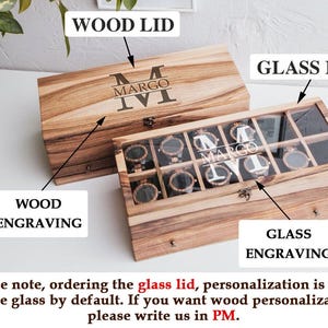 Caja de reloj para hombre grabada, caja de madera personalizada con cajón, caja de reloj de madera para hombre, caja de reloj de madera personalizada, caja de reloj de madera imagen 3
