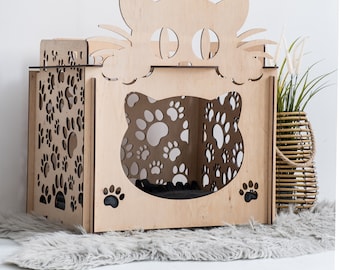 Pet House Wooden, Cat House Wood, Big Cat House, Covered Cat Bed, Cat Bed Cave, Small Dog House Indoor, Cat Wood Bed, Cat Bed Wooden