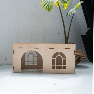 Rabbit Hidey House, Castle for Rabbits, Wood Rabbit House, Indoor ...