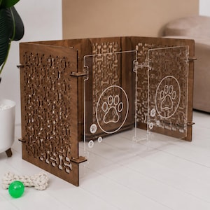 Plywood Dog Playpen, Customizable Pet Fence, Indoor Dog Crate Furniture