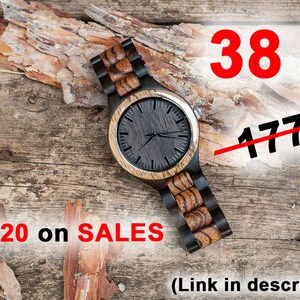 Wooden watch,Mens watch,Wood watch men,Personalized watch,Engraved watch,Wooden watches for men image 6