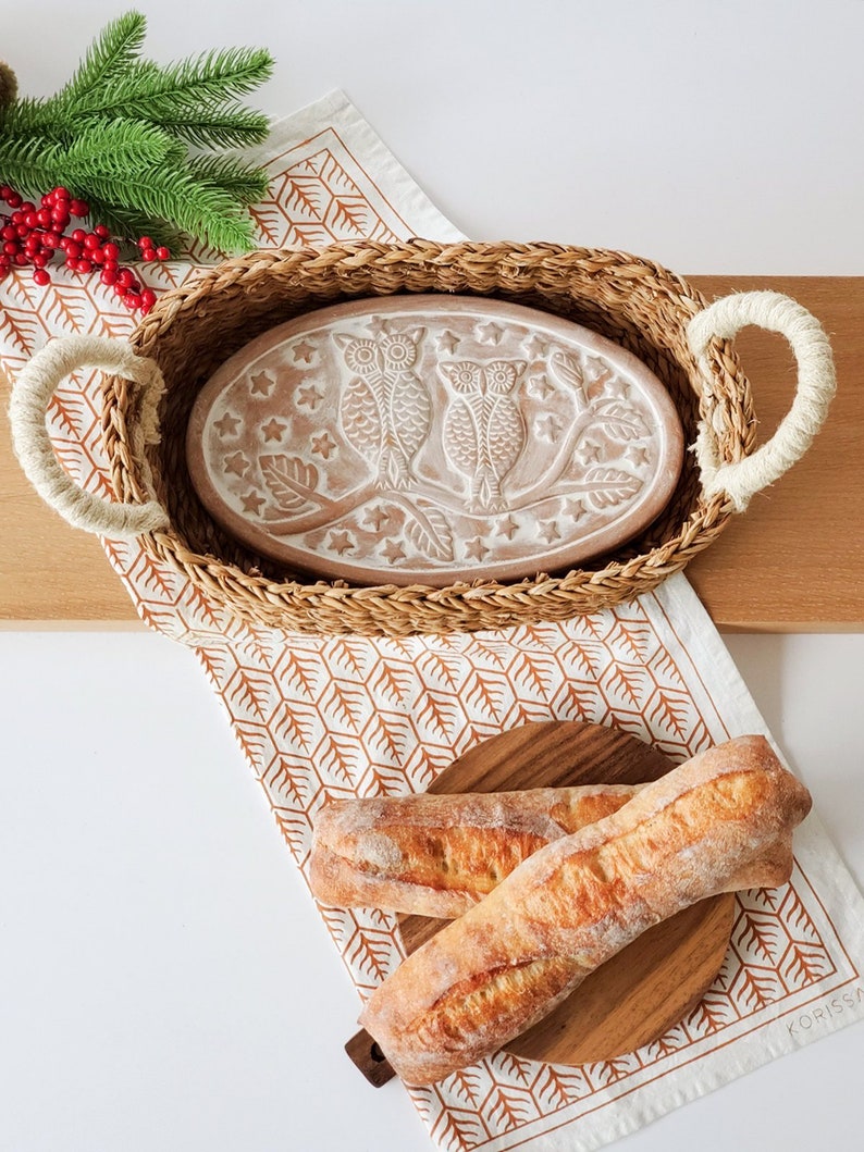 Handmade Bread Warmer Basket With Terracotta Warming Etsy