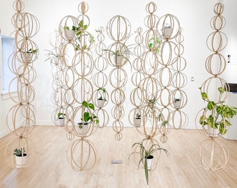 Treillis globe en bambou fait main pour plantes d'intérieur