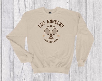 Los Angeles Tennis Club Vintage Inspired Tennis Embroidery Crewneck  Customize