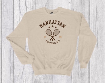Manhattan Tennis Club Vintage Inspiriert Tennis Embroidery Crewneck - Anpassen
