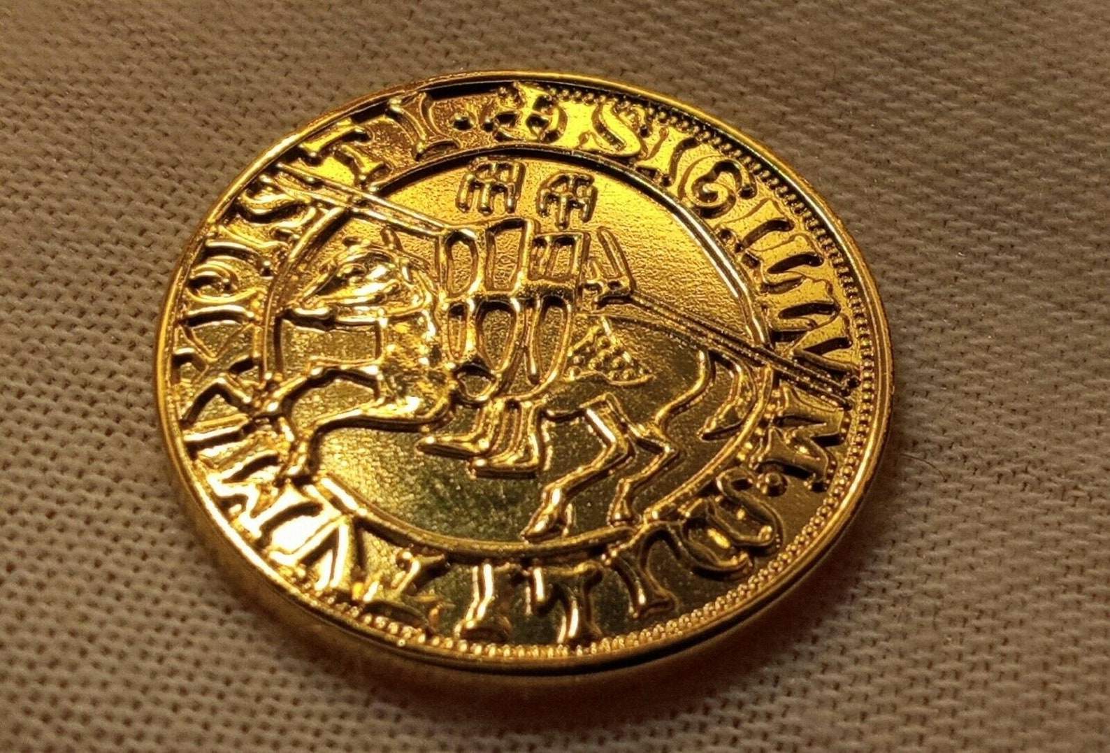Templar Knights coin limited Gold edition Etsy