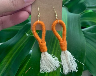 Orange Tassel Earring