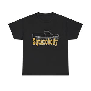 Zwart Chevrolet C-10 Squarebody Side Shot Custom T-shirt Chevy C10 Square Body T-shirt