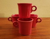 Vintage Scarlet Red Fiestaware Mugs Set of Four