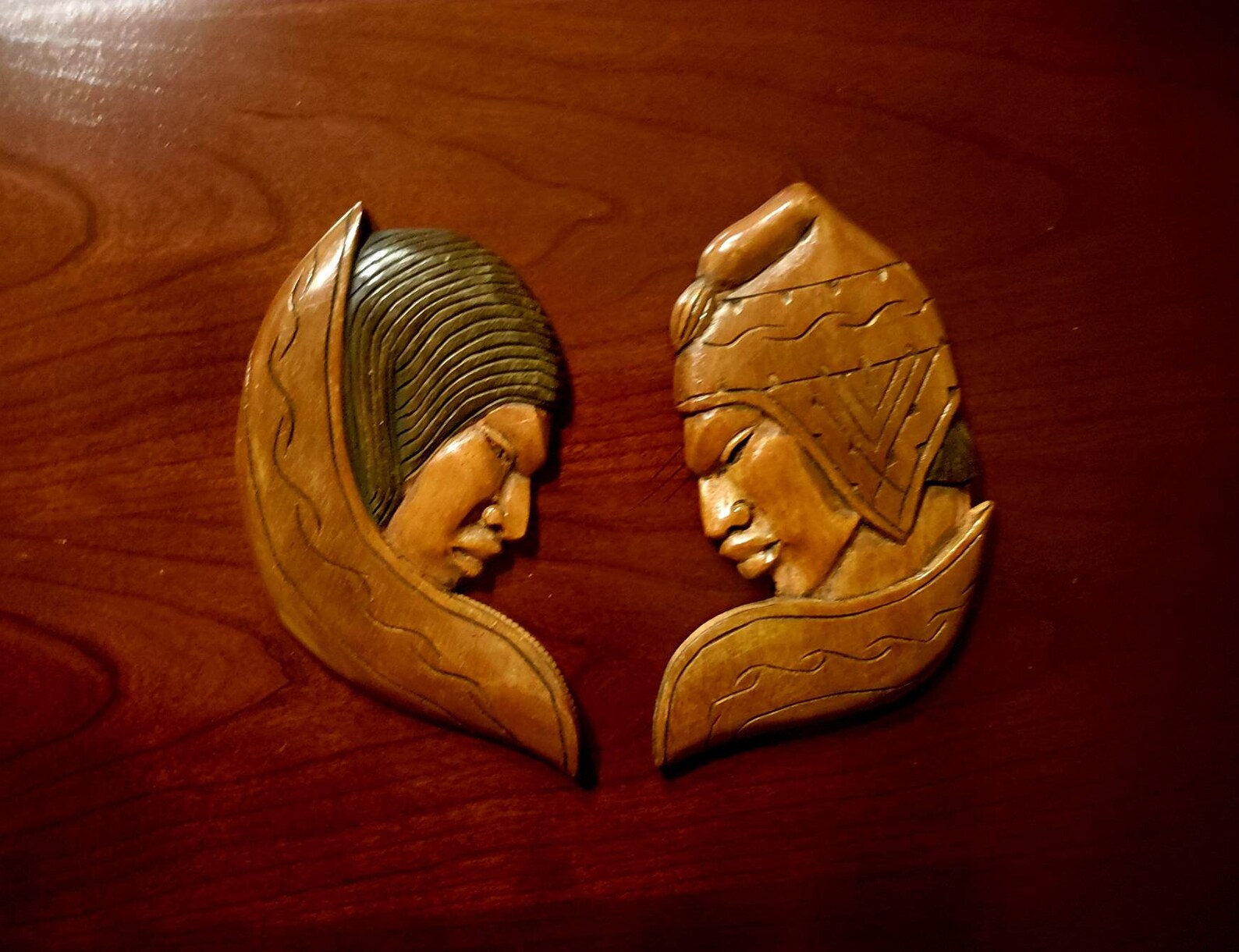 Vintage African Carved Wood Wall Art Plaque Set Etsy