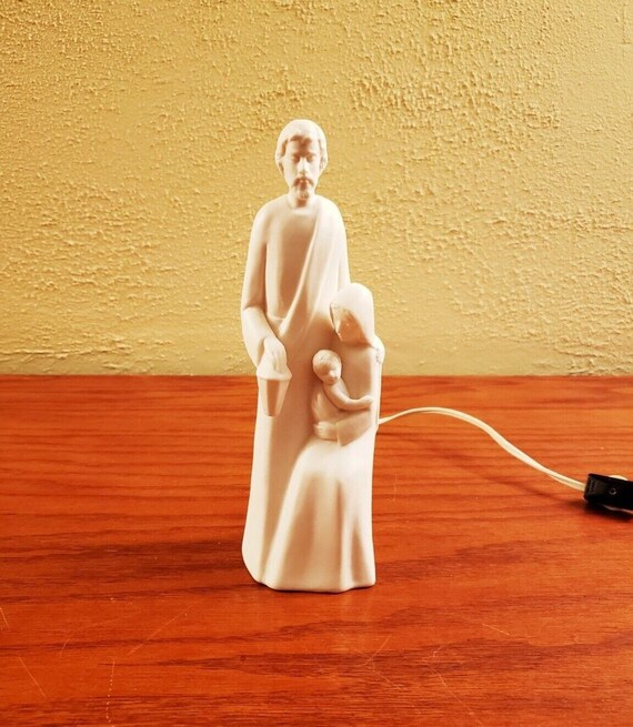 Mid Century Modern Light Nativity Scene Jesus Mary Joseph Etsy