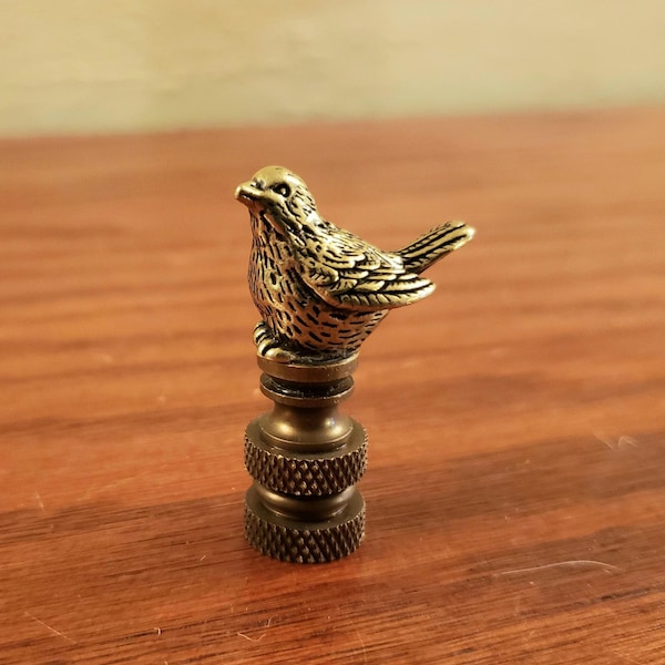 Bird Lamp Finial Shade Topper Brass Retro Bird Lover Farmhouse Small 1.75"