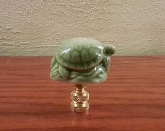 TurtleLamp Finial Shade Topper Coastal Beach House Nautical Vintage Wade England