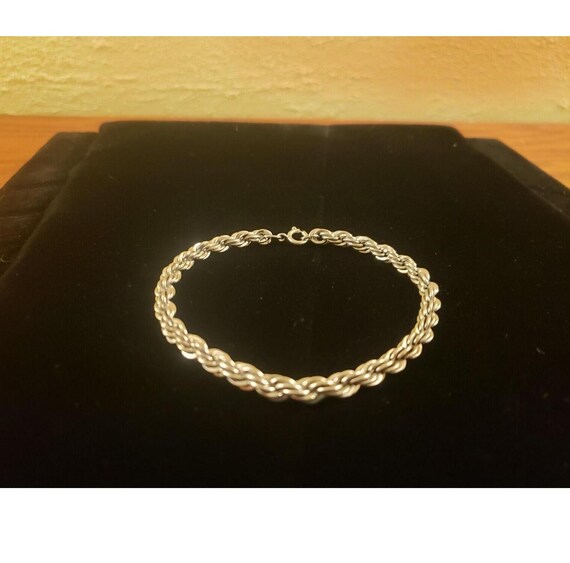 Vintage Sterling Silver 925 Twisted Rope Chain Bracelet 8 Vintage Sterling Silver 925 Twisted Rope Chain Bracelet 8