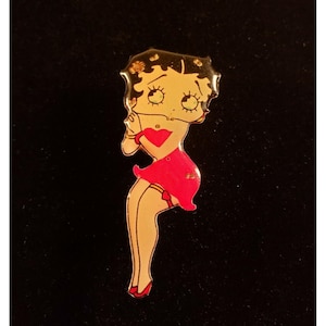 Vintage Betty Boop Pin Brooch Lady Heart Garter