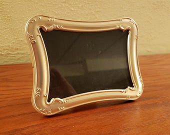 Photo Picture Frame Burnes of Boston Silver Tone Curved Design Small Vintage Art Nouveau