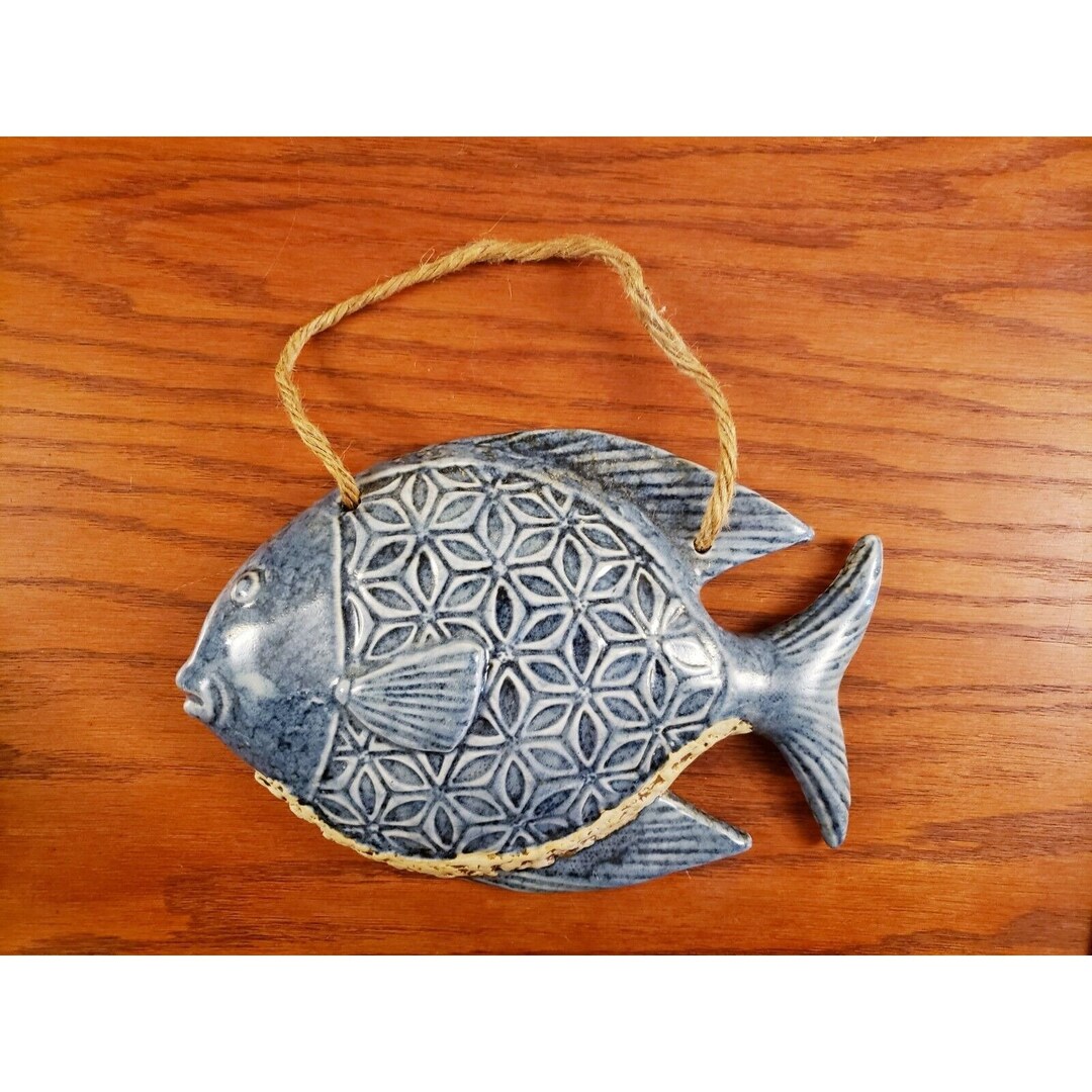 Vintage Pottery Fish Wall Art 11 X 7 3 D Wall Hanging Etsy