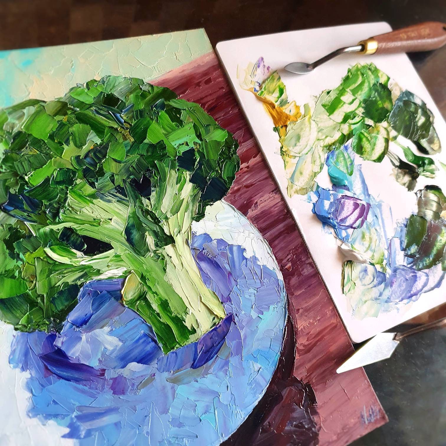 Broccoli Painting Vegetables Original Art Oil Still Life Etsy